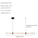 Modern Minimalist All Copper Light Luxury Resin Dining Table Island, High-end Long Strip Straight Line Lighting Decorative Lamp