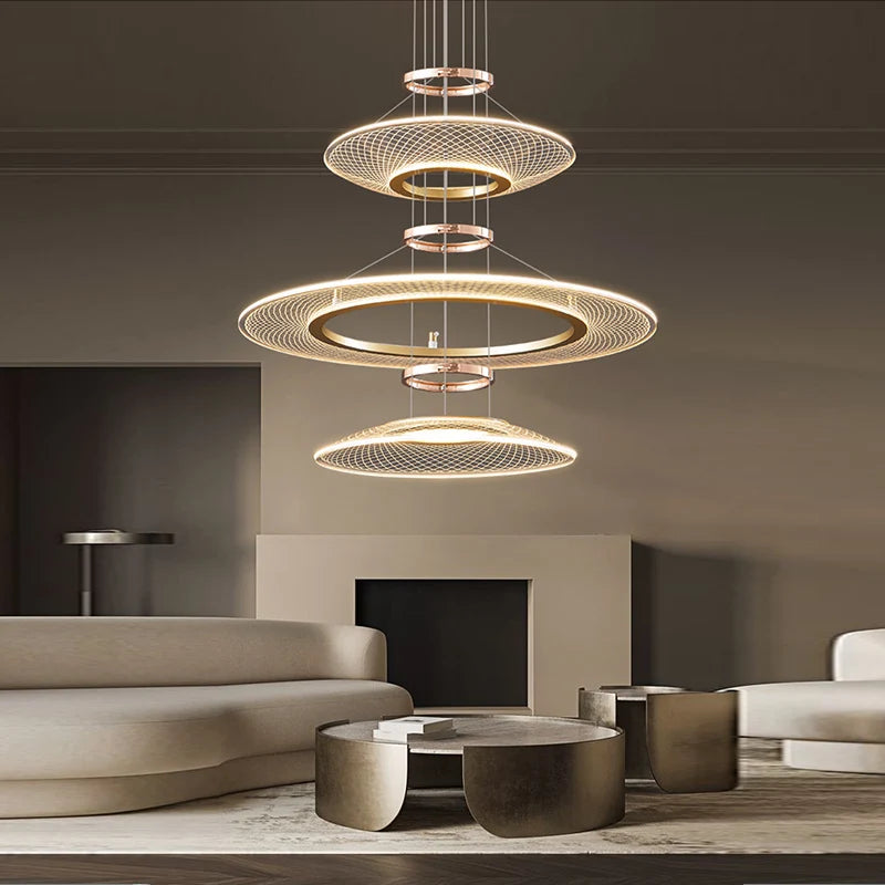 Plafonniers pour salon double lampes suspendues pour cuisine île hôtel Restaurant lustres LED Suspension - vue 4 sur 11