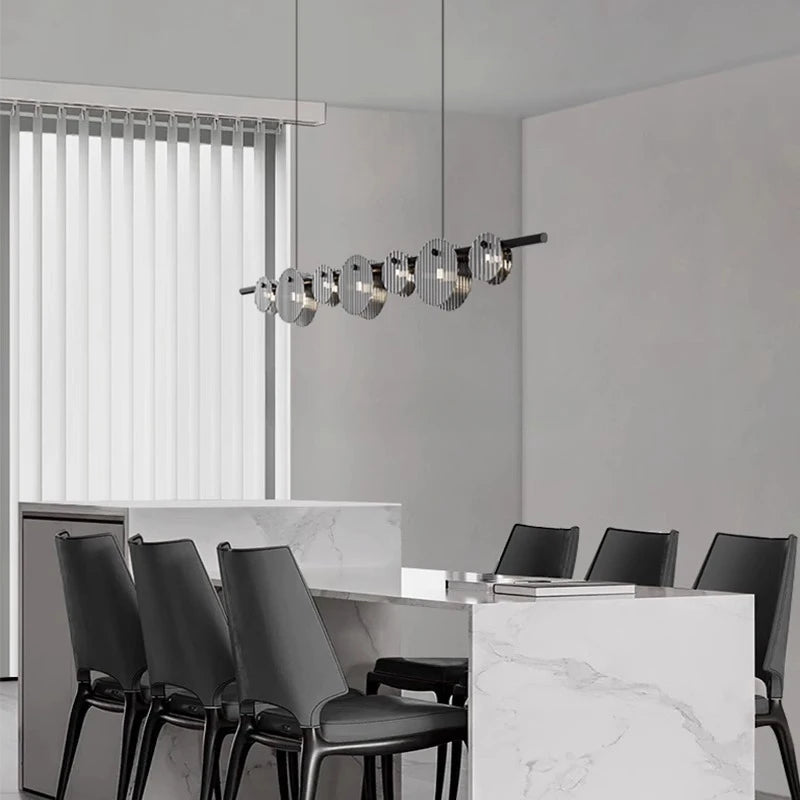 lustre moderne en fer et verre pour décoration intérieure - vue 6 sur 12