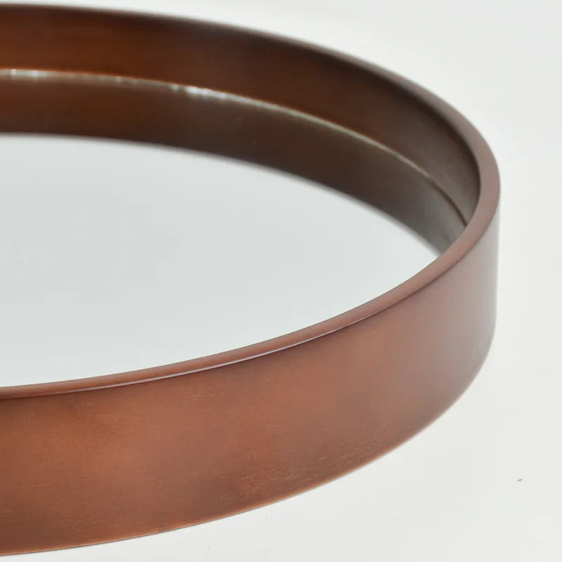 miroir en bois coréen design nordique rond suspendu pour maquillage - vue 4 sur 6