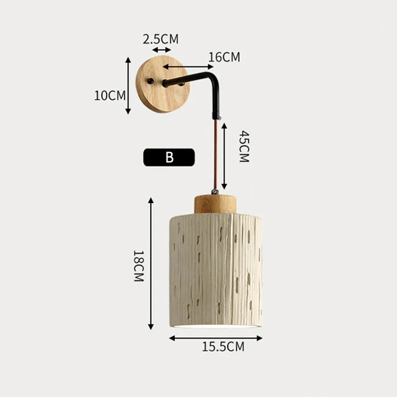 Japanese wabi sabi wall light nordic minimalist style - vue 8 sur 8