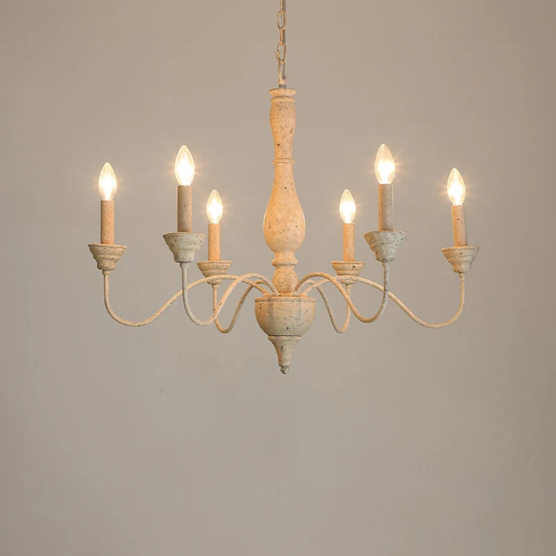 lustre en bois style Américain Rural Vintage salon salle à manger chambre suspension café magasin de vêtements plafonnier