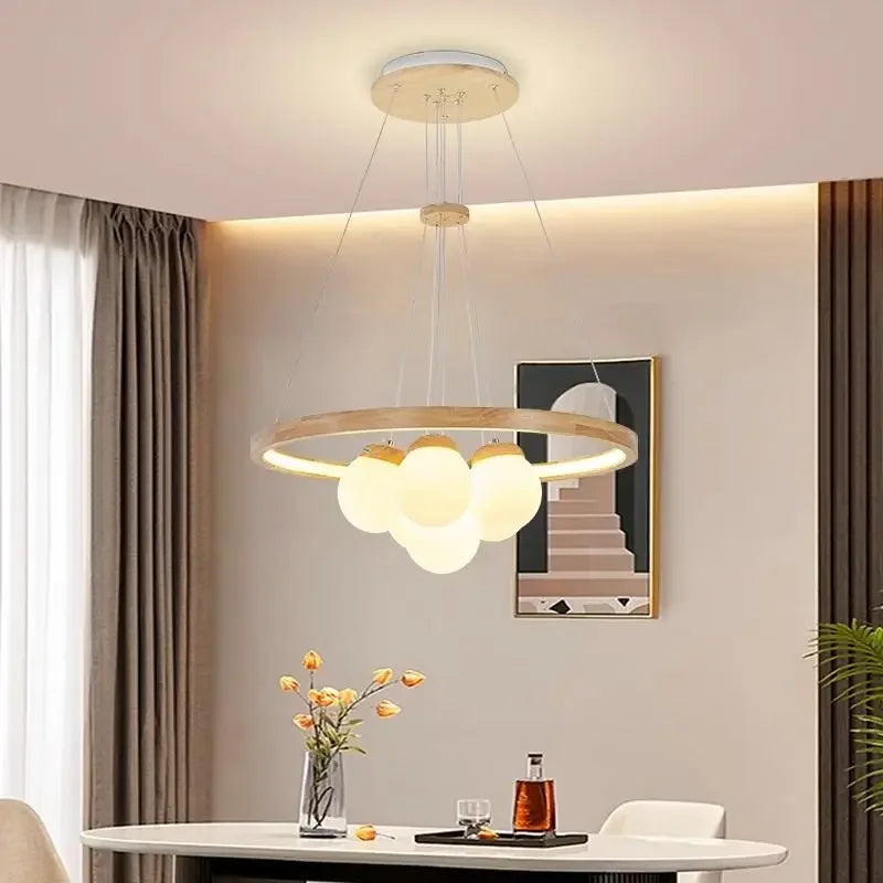 plafonnier led suspendu design moderne en forme de boule de verre