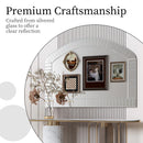 Large Silver Arched Wall Mirror, Silver Glass, Decorative Venetian Accent Mirror, Home Living Room Decor, Bling Beveled Edge