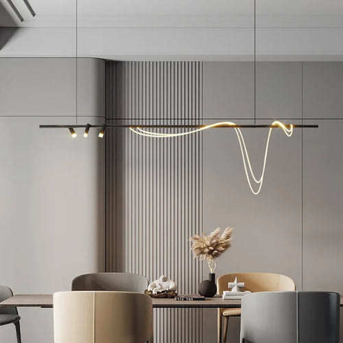 Minimalist nordic LED chandelier for restaurants and bars - vue 5 sur 9