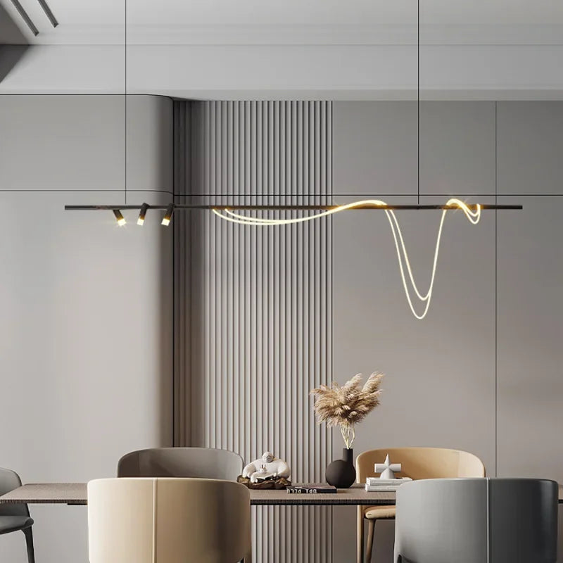 Minimalist nordic LED chandelier for restaurants and bars - vue 4 sur 9