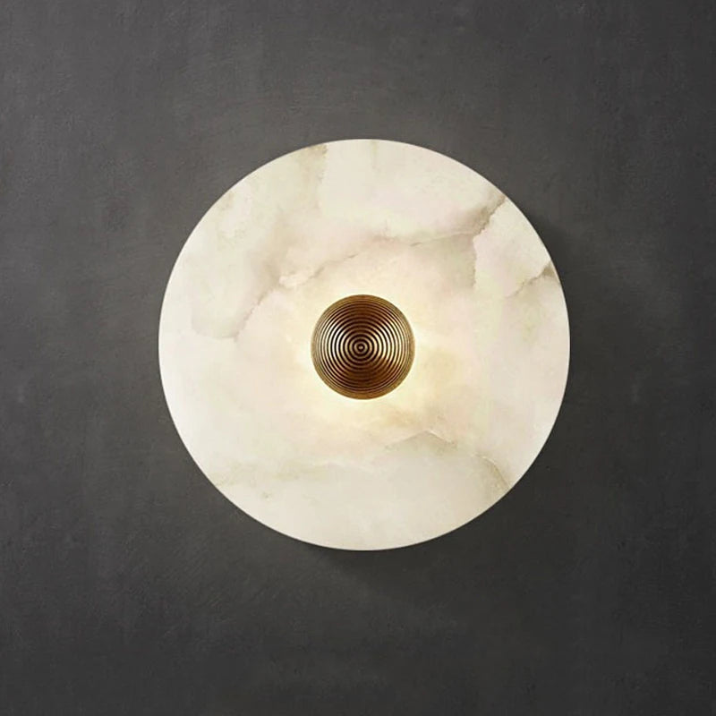 lampe chinoise dorée en cuivre et marbre pour ambiance moderne - vue 5 sur 8