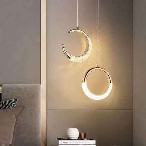 Suspension moderne rotative multi-style Led lumières rondes maison intérieure salon escalier couloir Art décor éclairage de plafond - vue 4 sur 15