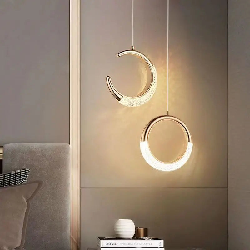 Suspension moderne rotative multi-style Led lumières rondes maison intérieure salon escalier couloir Art décor éclairage de plafond - vue 3 sur 15