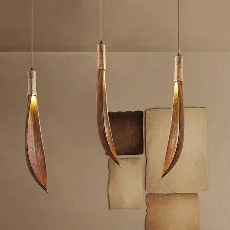 suspension créative en forme de feuille rétro pour décoration intérieure - vue 4 sur 6