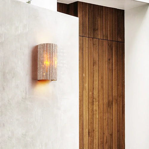 applique murale led en pierre pour décoration extérieure et ambiance chaleureuse - vue 3 sur 7