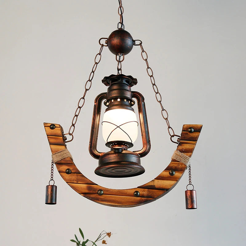 lustre en bambou pour café restaurant et bar éclairage extérieur - vue 7 sur 6