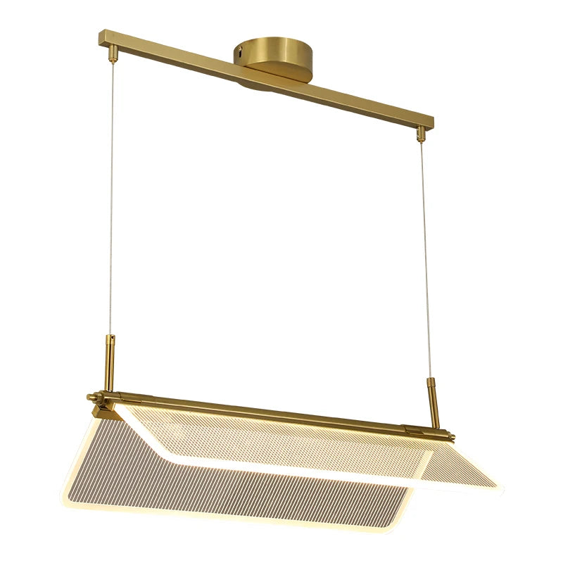 lustre rectangulaire réglable en acrylique pour éclairage créatif - vue 5 sur 12