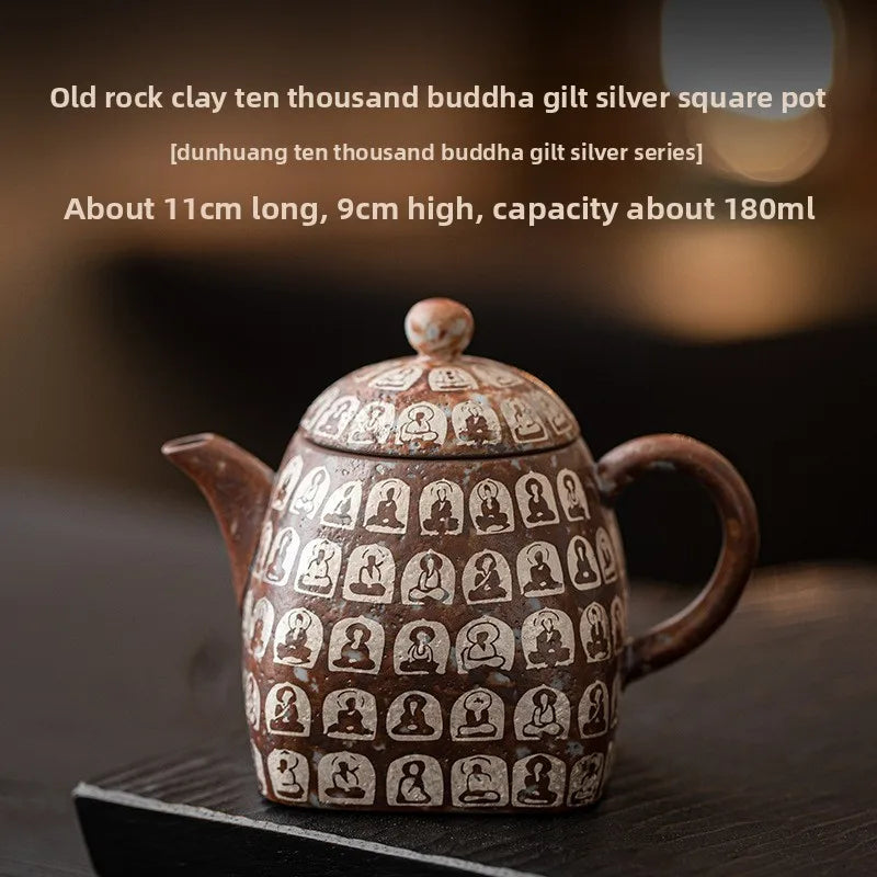 Service à thé gongfu céramique dunhuang mille bouddhas - vue 5 sur 6