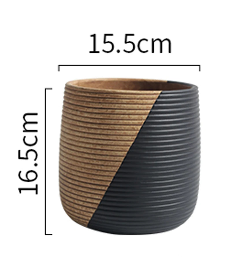 Concrete Silicone molds Cement Flowerpot Silicone Mold Succulent Pots Simple line Design garden flowerpot  silicon mold - vue 9 sur 10