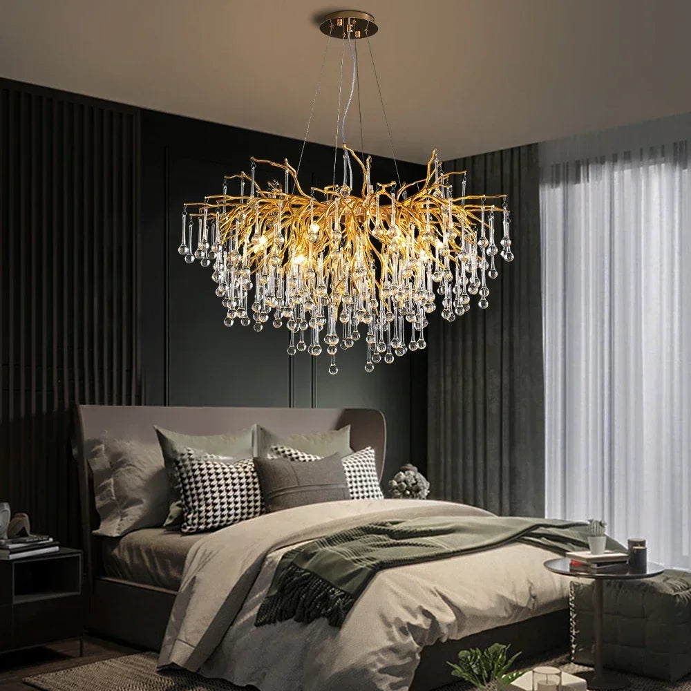 lustre moderne en cristal pour une décoration luxueuse - vue 5 sur 12