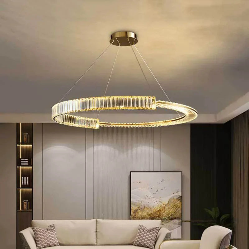 lustre moderne en cristal k9 pour décoration intérieure élégante - vue 5 sur 12