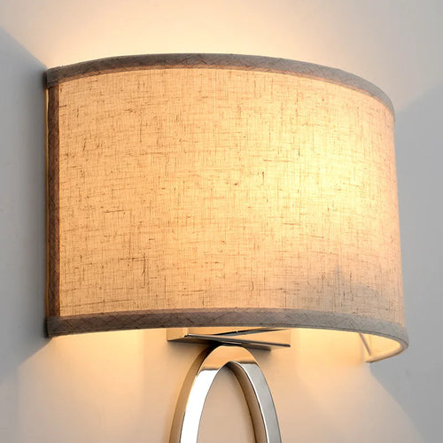 Curved wall light bedside beige modern minimalist hotel room LED wall lamp - vue 6 sur 8