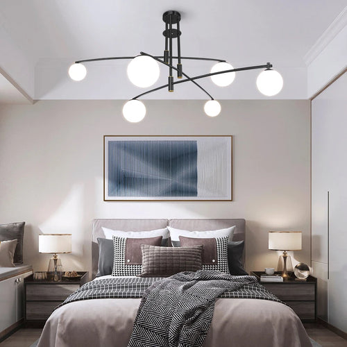 Minimalist glass chandelier in Nordic style for interior decoration - vue 3 sur 14