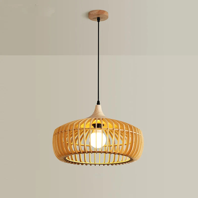 suspension nordique en bois pour décoration moderne et lumineuse - vue 5 sur 10