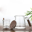 Theiere verre pression kungfu paresseux poignee bois infuseur