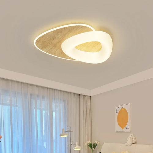 Modern minimalist wood grain Nordic ceiling light - vue 2 sur 14