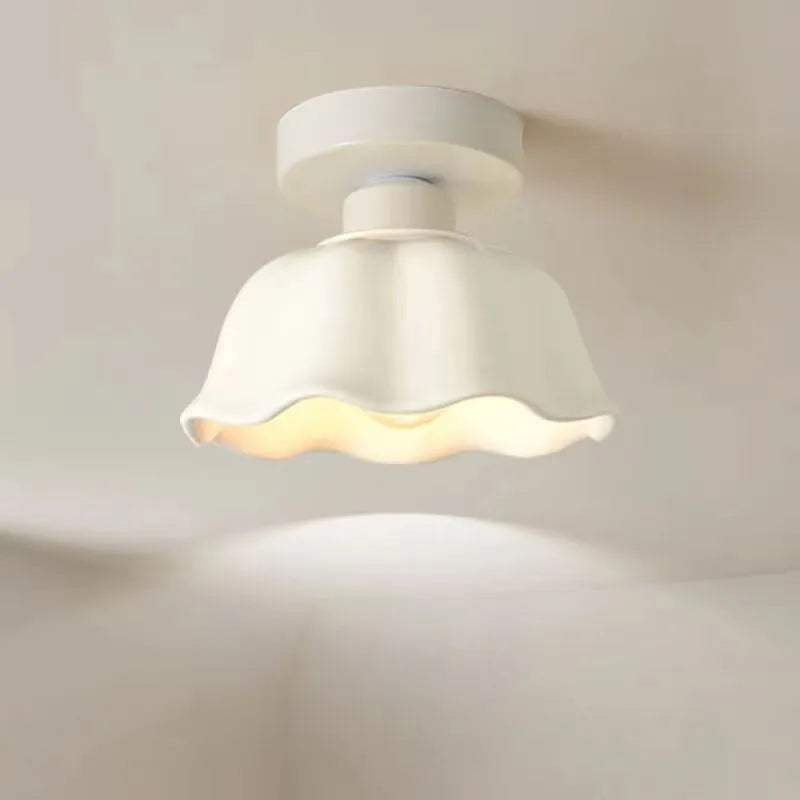 Plafonnier LED en céramique et verre crème - vue 4 sur 15