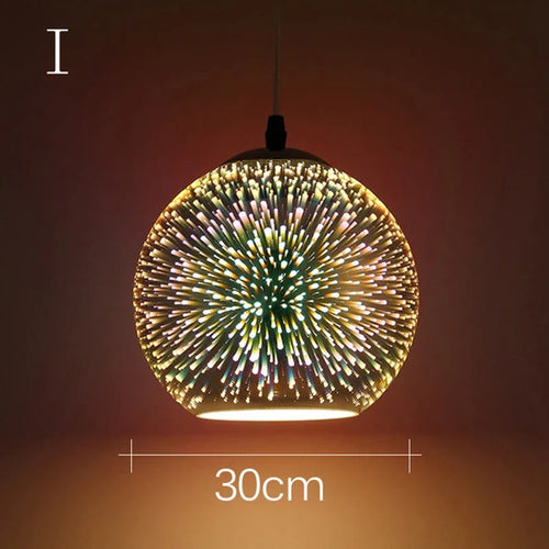 Coloured glass pendant light for modern and festive decoration - vue 13 sur 23