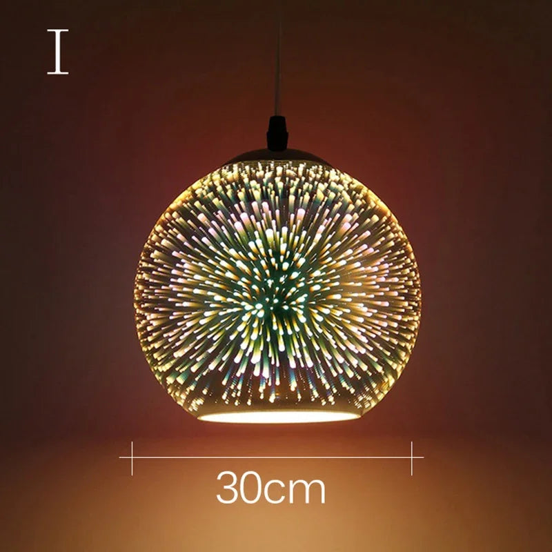 Coloured glass pendant light for modern and festive decoration - vue 12 sur 23