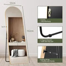 Full Length Mirror 162x53cm Full Body Mirror Rectangle Free Standing Wall Mounted Leaning Hanging Floor Mirrors, Black/Gold