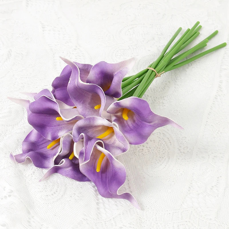 lot de fleurs artificielles lys calla pour mariage et décoration florale - vue 8 sur 23