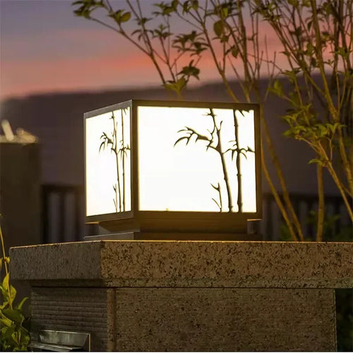 Vintage square waterproof outdoor post lamp for garden and terrace - vue 7 sur 14