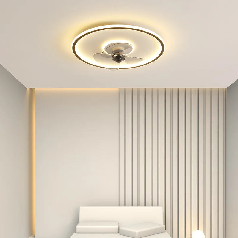 ventilateur de plafond intelligent avec télécommande et éclairage LED - vue 4 sur 11
