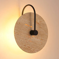 applique murale vintage en pierre naturelle ronde éclairage intérieur led