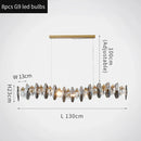 lustre moderne en cristal avec led et suspensions ronds