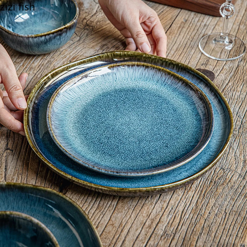 Assiette ceramique style retro flamme vaisselle restaurant - vue 2 sur 7