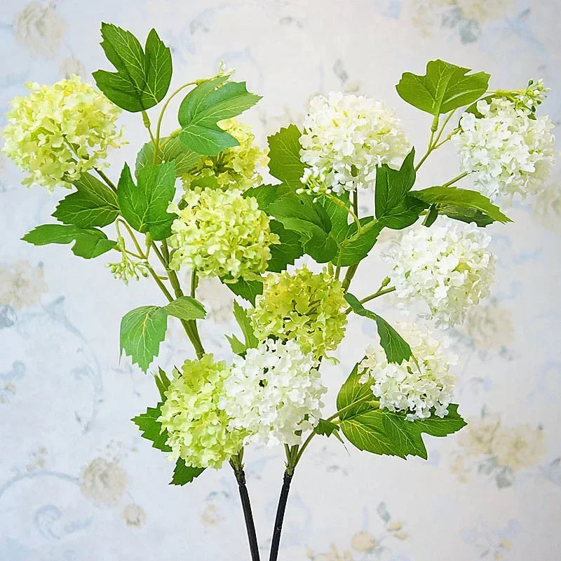 hortensia boule de neige luxe fleurs artificielles pour décoration intérieure - vue 2 sur 6