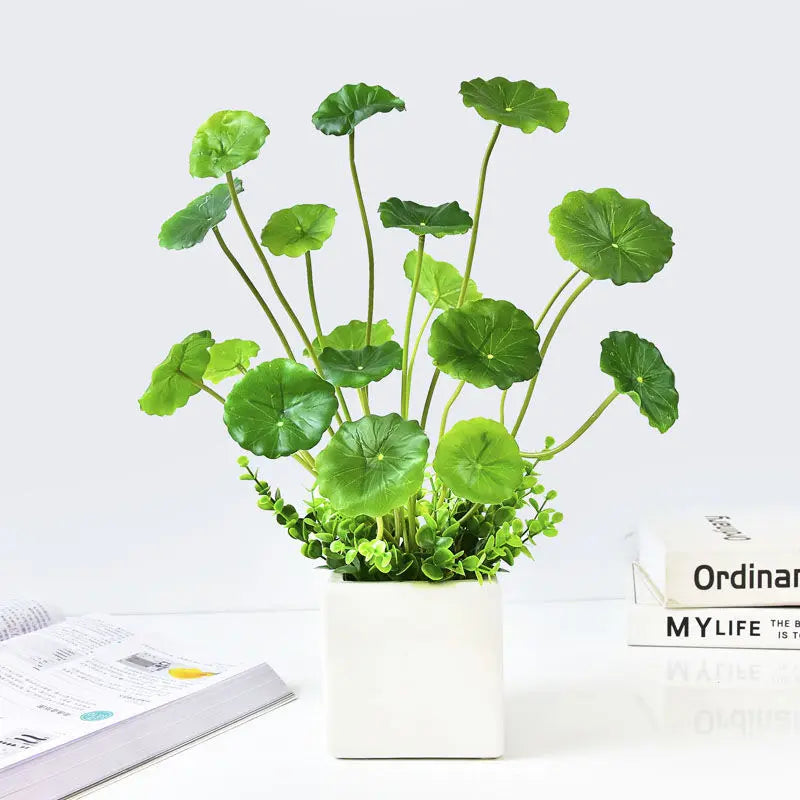 plantes artificielles lotus avec eucalyptus pour décoration intérieure - vue 4 sur 6