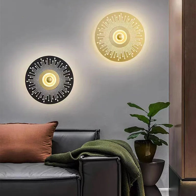 applique murale led art déco ronde en métal pour restaurant - vue 2 sur 12