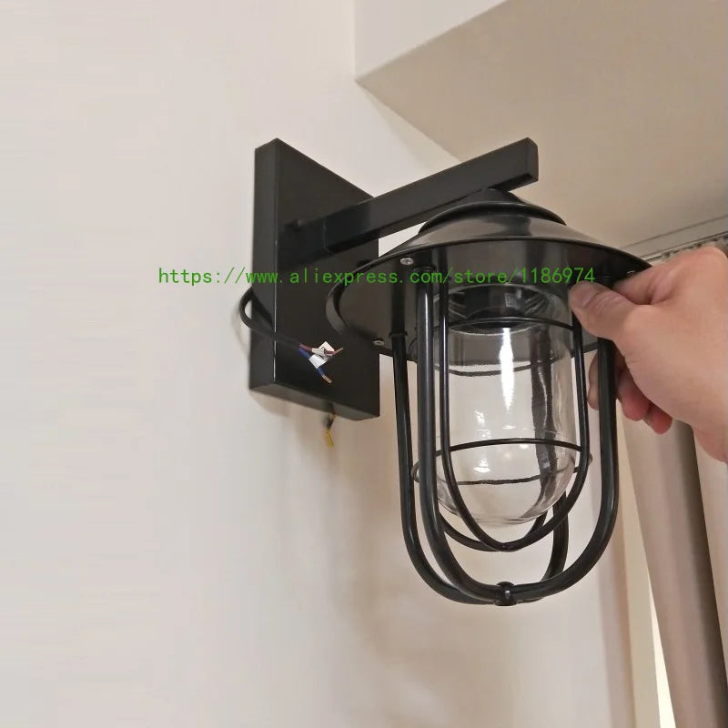 applique murale vintage nordique en fer étanche pour extérieur - vue 5 sur 9