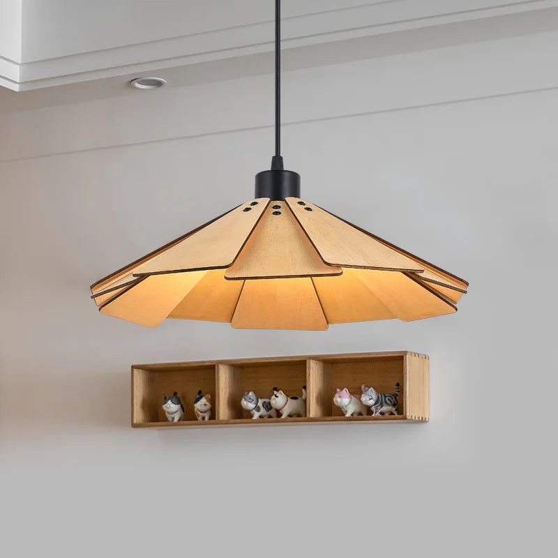 suspension wabi-sabi en bois avec luminaires led bricolage - vue 5 sur 14