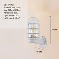 Rétro verre applique murale industrielle extérieure intérieure LED étanche applique murale Loft salon allée patio éclairage décoratif Lustre