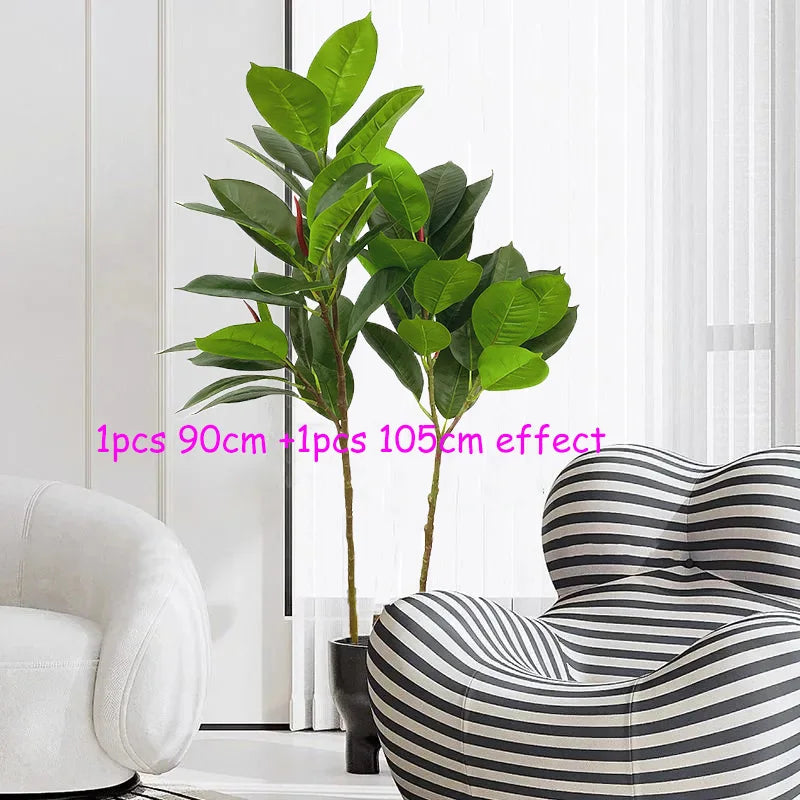 plantes artificielles ficus en plastique pour décoration intérieure et extérieure - vue 4 sur 10