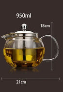 theiere en verre resistant a chaleur avec infuseur