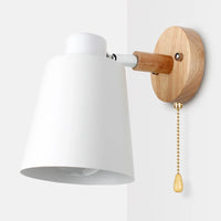 Applique murale en bois nordique chevet applique murale interrupteur applique murale moderne pour chambre macaron 6 couleur tête de direction E27 85-285V