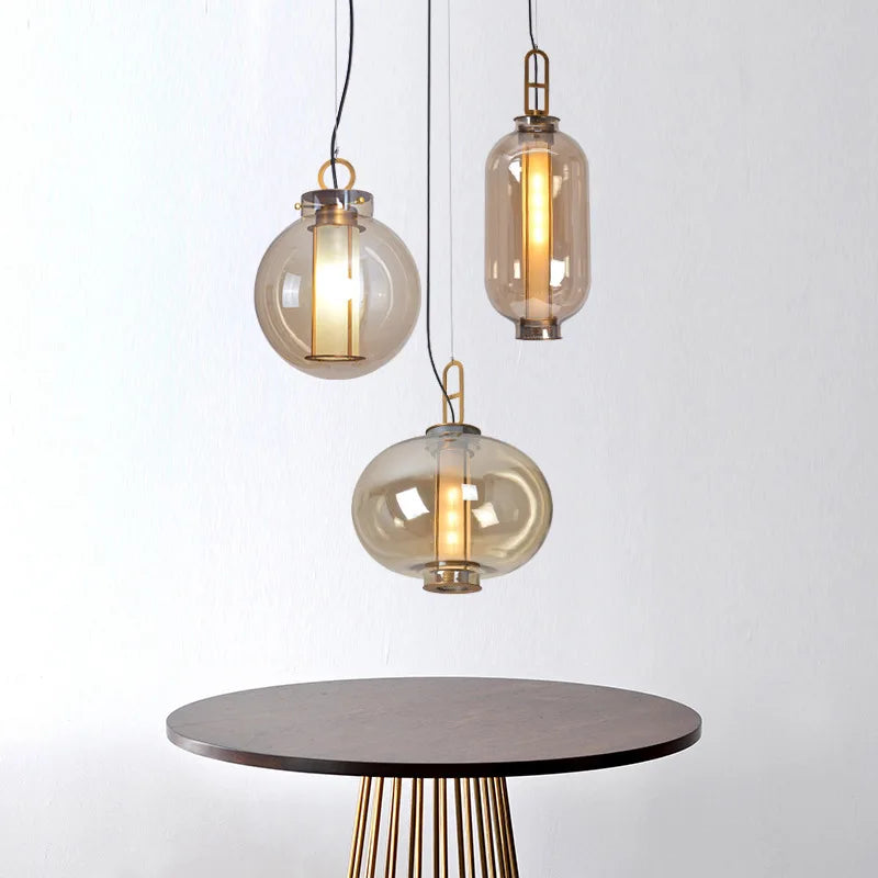 suspension verre design rétro moderne intérieur - vue 3 sur 11