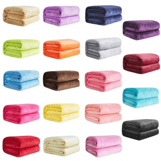 Plaid polaire flanelle doux chaud pour lit canapé