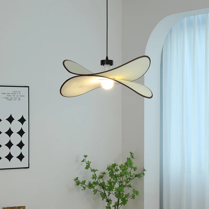 Lustres en tissu rétro français lampes suspendues modernes et romantiques pour chambre à coucher - vue 5 sur 9