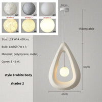 Minimalist nordic wabi sabi LED pendant light for interior decor