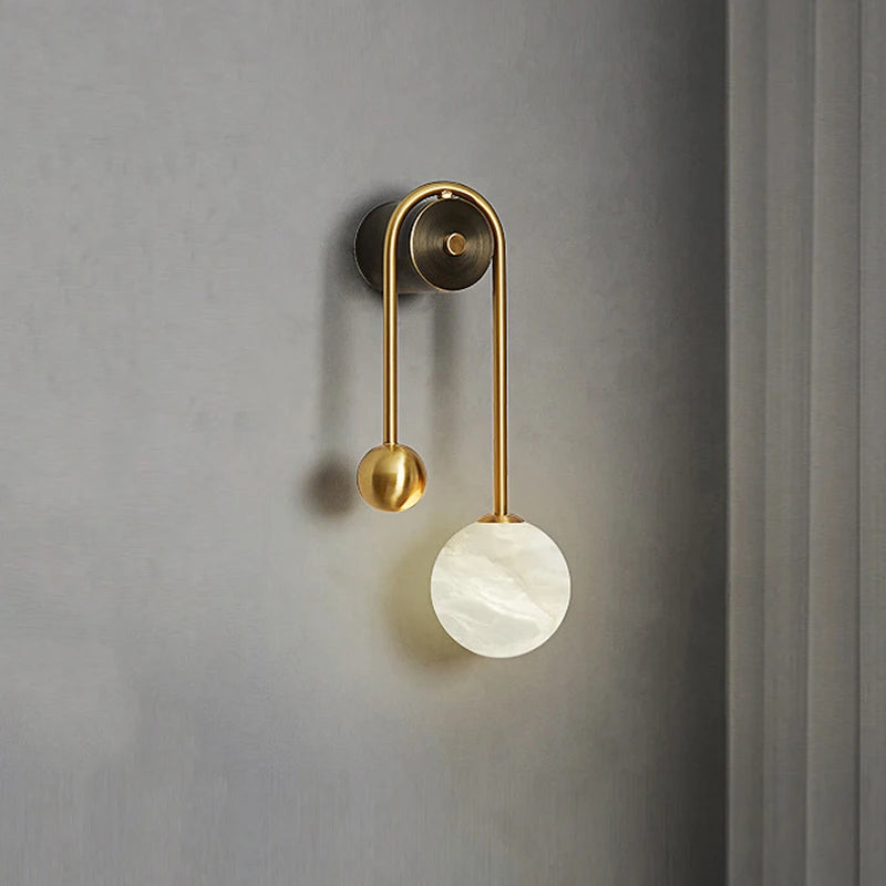 applique design scandinave moderne nordique marbre led - vue 4 sur 8